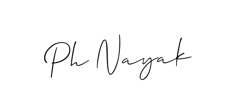 Create a beautiful signature design for name Ph Nayak. With this signature (Allison_Script) fonts, you can make a handwritten signature for free. Ph Nayak signature style 2 images and pictures png