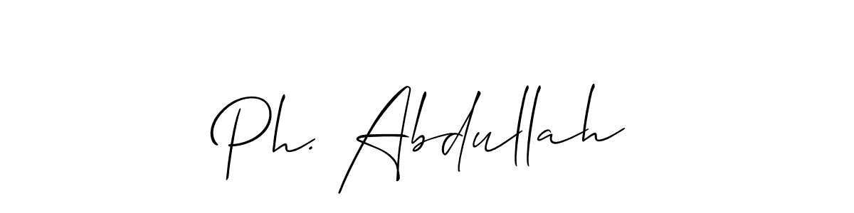 You should practise on your own different ways (Allison_Script) to write your name (Ph. Abdullah) in signature. don't let someone else do it for you. Ph. Abdullah signature style 2 images and pictures png