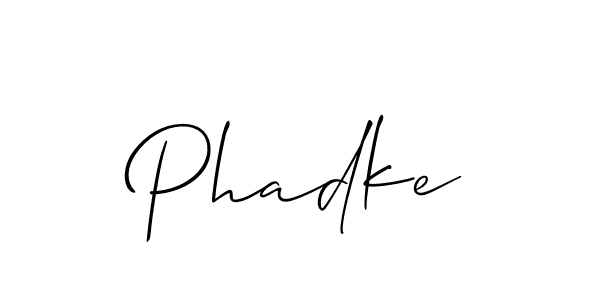 if you are searching for the best signature style for your name Phadke. so please give up your signature search. here we have designed multiple signature styles  using Allison_Script. Phadke signature style 2 images and pictures png