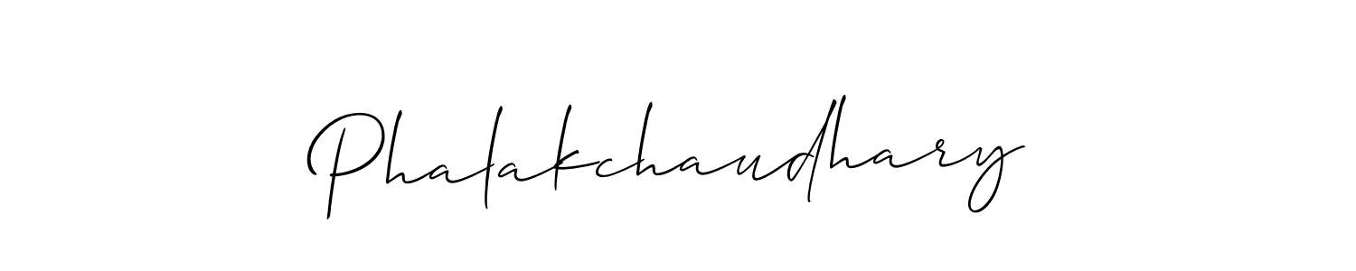 How to make Phalakchaudhary name signature. Use Allison_Script style for creating short signs online. This is the latest handwritten sign. Phalakchaudhary signature style 2 images and pictures png
