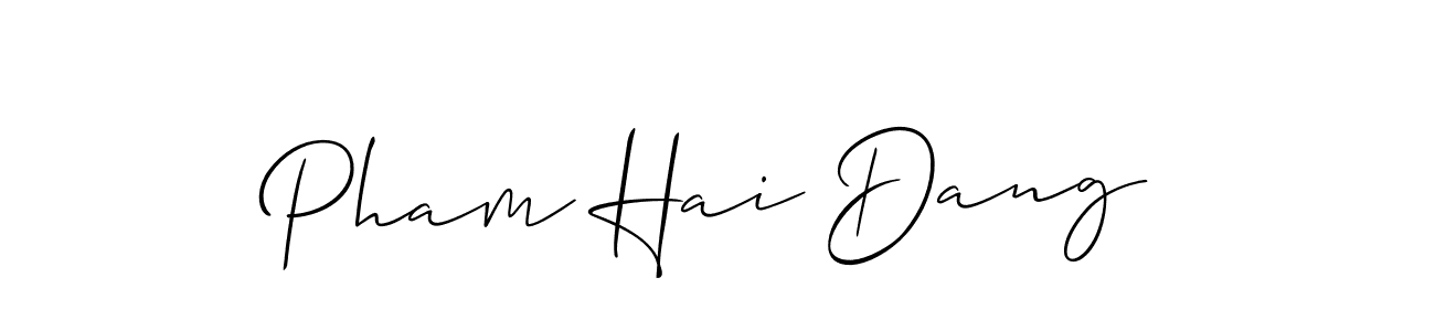 Create a beautiful signature design for name Pham Hai Dang. With this signature (Allison_Script) fonts, you can make a handwritten signature for free. Pham Hai Dang signature style 2 images and pictures png