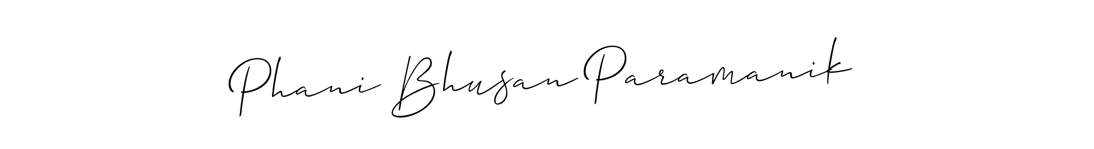 Create a beautiful signature design for name Phani Bhusan Paramanik. With this signature (Allison_Script) fonts, you can make a handwritten signature for free. Phani Bhusan Paramanik signature style 2 images and pictures png