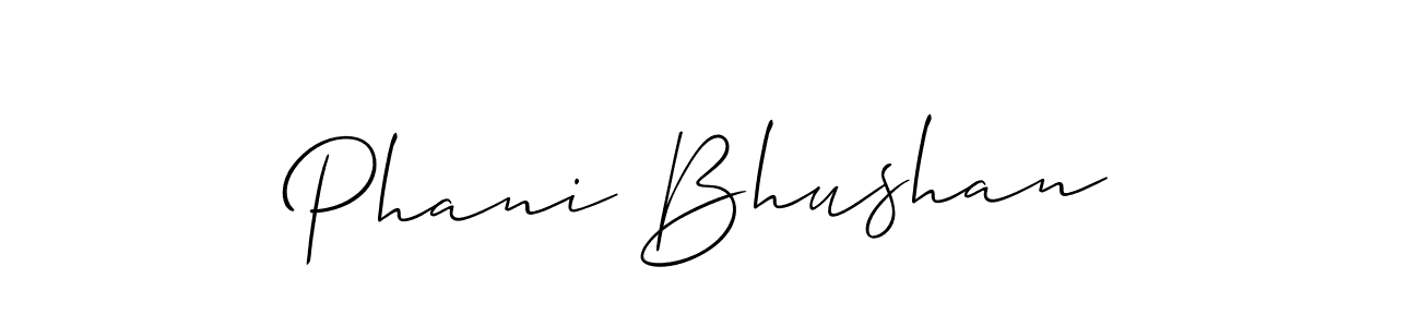 How to make Phani Bhushan name signature. Use Allison_Script style for creating short signs online. This is the latest handwritten sign. Phani Bhushan signature style 2 images and pictures png