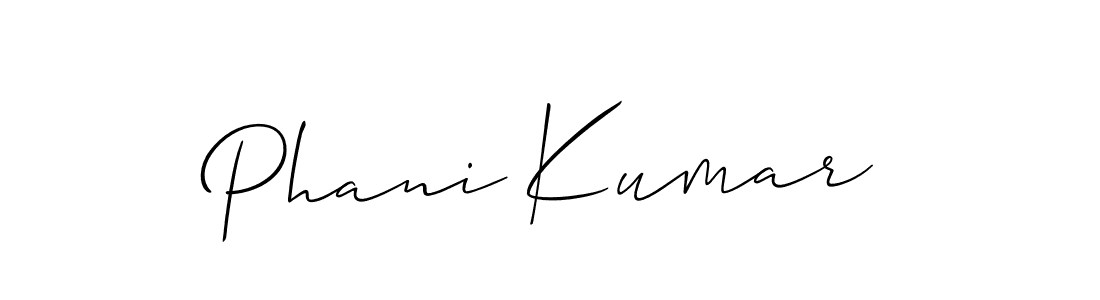 Design your own signature with our free online signature maker. With this signature software, you can create a handwritten (Allison_Script) signature for name Phani Kumar. Phani Kumar signature style 2 images and pictures png