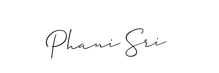 Make a beautiful signature design for name Phani Sri. With this signature (Allison_Script) style, you can create a handwritten signature for free. Phani Sri signature style 2 images and pictures png