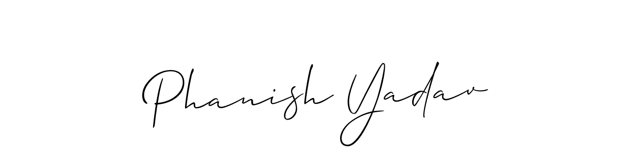 How to make Phanish Yadav name signature. Use Allison_Script style for creating short signs online. This is the latest handwritten sign. Phanish Yadav signature style 2 images and pictures png