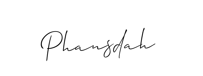 You should practise on your own different ways (Allison_Script) to write your name (Phansdah) in signature. don't let someone else do it for you. Phansdah signature style 2 images and pictures png