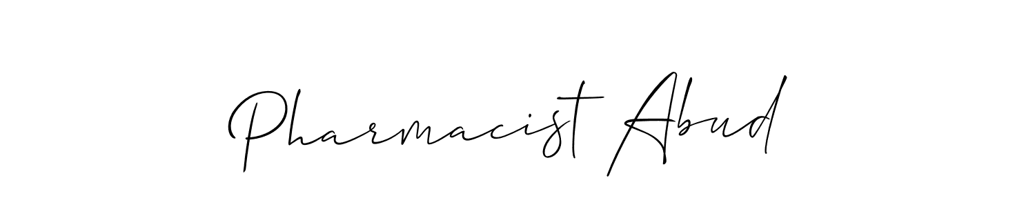 How to make Pharmacist Abud signature? Allison_Script is a professional autograph style. Create handwritten signature for Pharmacist Abud name. Pharmacist Abud signature style 2 images and pictures png