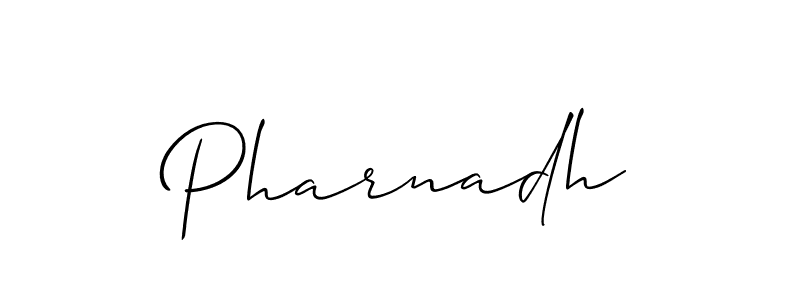Design your own signature with our free online signature maker. With this signature software, you can create a handwritten (Allison_Script) signature for name Pharnadh. Pharnadh signature style 2 images and pictures png