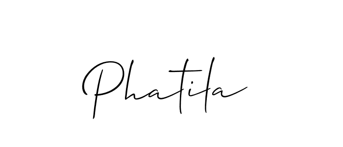 Allison_Script is a professional signature style that is perfect for those who want to add a touch of class to their signature. It is also a great choice for those who want to make their signature more unique. Get Phatila name to fancy signature for free. Phatila signature style 2 images and pictures png