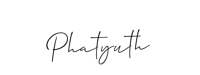 Also You can easily find your signature by using the search form. We will create Phatyuth name handwritten signature images for you free of cost using Allison_Script sign style. Phatyuth signature style 2 images and pictures png