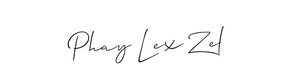 if you are searching for the best signature style for your name Phay Lex Zel. so please give up your signature search. here we have designed multiple signature styles  using Allison_Script. Phay Lex Zel signature style 2 images and pictures png