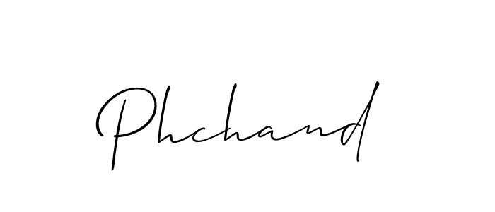 Use a signature maker to create a handwritten signature online. With this signature software, you can design (Allison_Script) your own signature for name Phchand. Phchand signature style 2 images and pictures png
