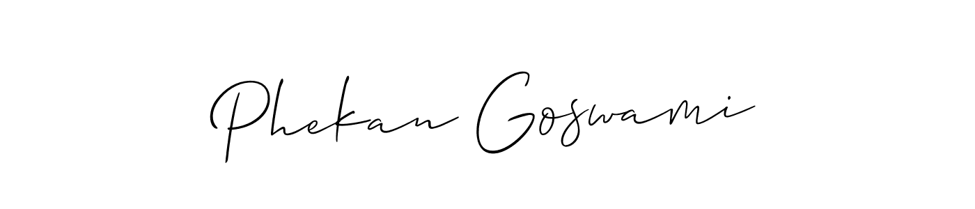 Design your own signature with our free online signature maker. With this signature software, you can create a handwritten (Allison_Script) signature for name Phekan Goswami. Phekan Goswami signature style 2 images and pictures png