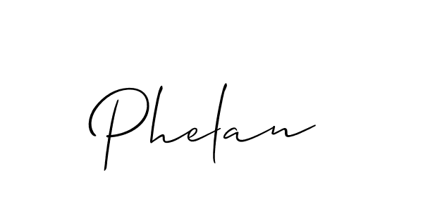 How to make Phelan signature? Allison_Script is a professional autograph style. Create handwritten signature for Phelan name. Phelan signature style 2 images and pictures png