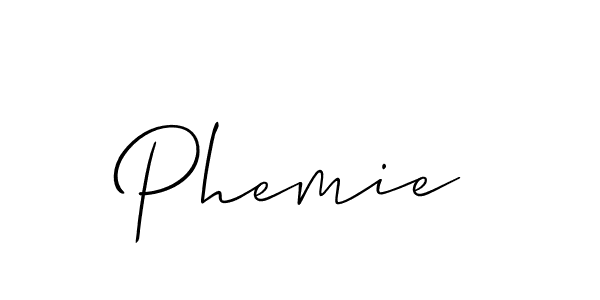 Allison_Script is a professional signature style that is perfect for those who want to add a touch of class to their signature. It is also a great choice for those who want to make their signature more unique. Get Phemie name to fancy signature for free. Phemie signature style 2 images and pictures png