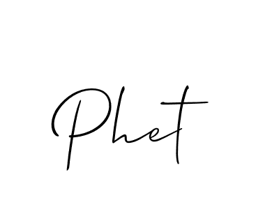 Create a beautiful signature design for name Phet. With this signature (Allison_Script) fonts, you can make a handwritten signature for free. Phet signature style 2 images and pictures png