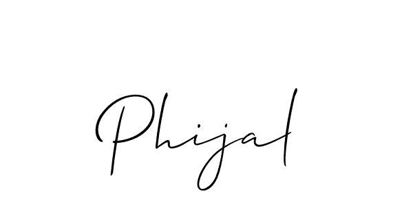 The best way (Allison_Script) to make a short signature is to pick only two or three words in your name. The name Phijal include a total of six letters. For converting this name. Phijal signature style 2 images and pictures png