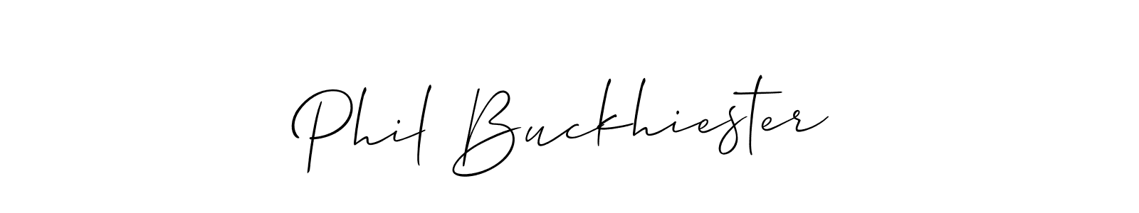 Make a beautiful signature design for name Phil Buckhiester. With this signature (Allison_Script) style, you can create a handwritten signature for free. Phil Buckhiester signature style 2 images and pictures png