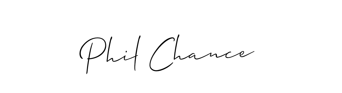 Use a signature maker to create a handwritten signature online. With this signature software, you can design (Allison_Script) your own signature for name Phil Chance. Phil Chance signature style 2 images and pictures png