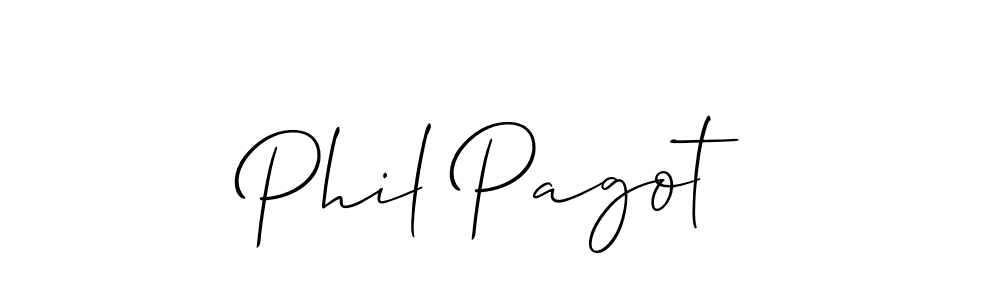 You should practise on your own different ways (Allison_Script) to write your name (Phil Pagot) in signature. don't let someone else do it for you. Phil Pagot signature style 2 images and pictures png