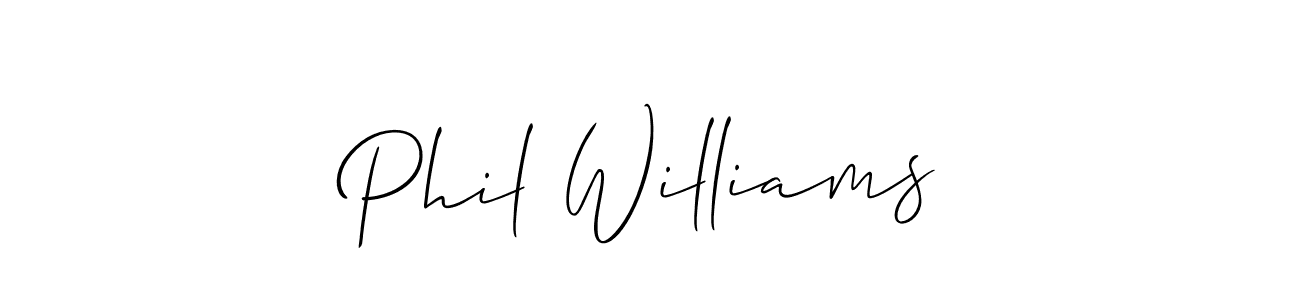 This is the best signature style for the Phil Williams name. Also you like these signature font (Allison_Script). Mix name signature. Phil Williams signature style 2 images and pictures png