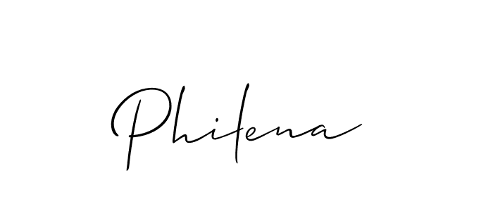 How to make Philena name signature. Use Allison_Script style for creating short signs online. This is the latest handwritten sign. Philena signature style 2 images and pictures png