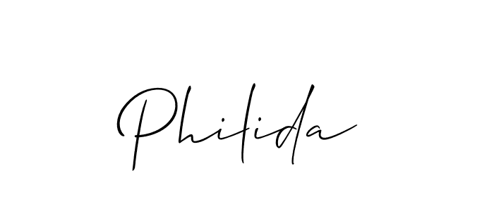 if you are searching for the best signature style for your name Philida. so please give up your signature search. here we have designed multiple signature styles  using Allison_Script. Philida signature style 2 images and pictures png