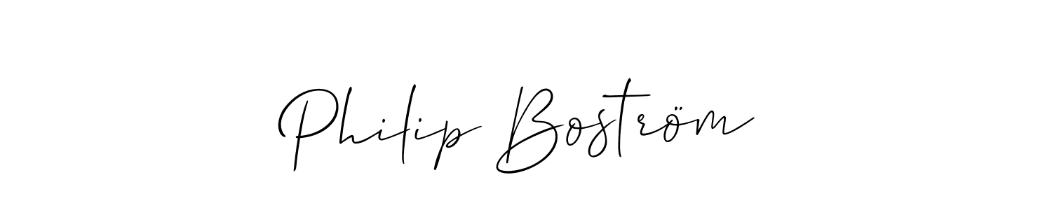 You should practise on your own different ways (Allison_Script) to write your name (Philip Boström) in signature. don't let someone else do it for you. Philip Boström signature style 2 images and pictures png