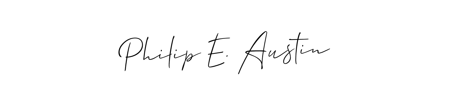 How to make Philip E. Austin name signature. Use Allison_Script style for creating short signs online. This is the latest handwritten sign. Philip E. Austin signature style 2 images and pictures png