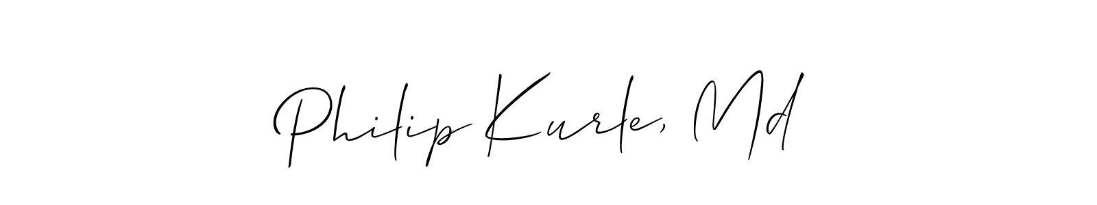 Allison_Script is a professional signature style that is perfect for those who want to add a touch of class to their signature. It is also a great choice for those who want to make their signature more unique. Get Philip Kurle, Md name to fancy signature for free. Philip Kurle, Md signature style 2 images and pictures png