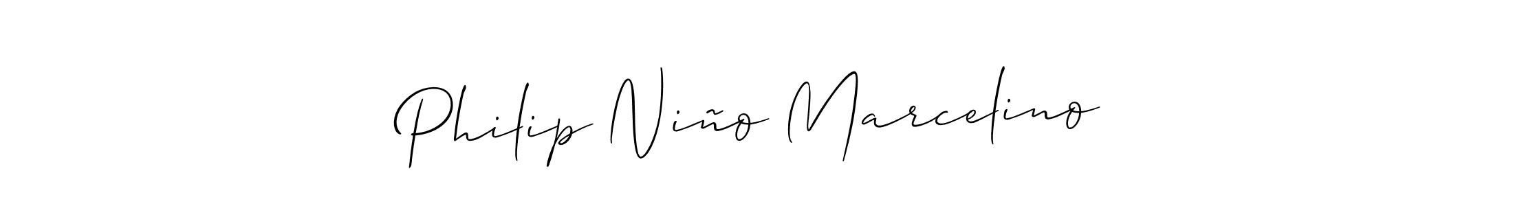 Create a beautiful signature design for name Philip Niño Marcelino. With this signature (Allison_Script) fonts, you can make a handwritten signature for free. Philip Niño Marcelino signature style 2 images and pictures png
