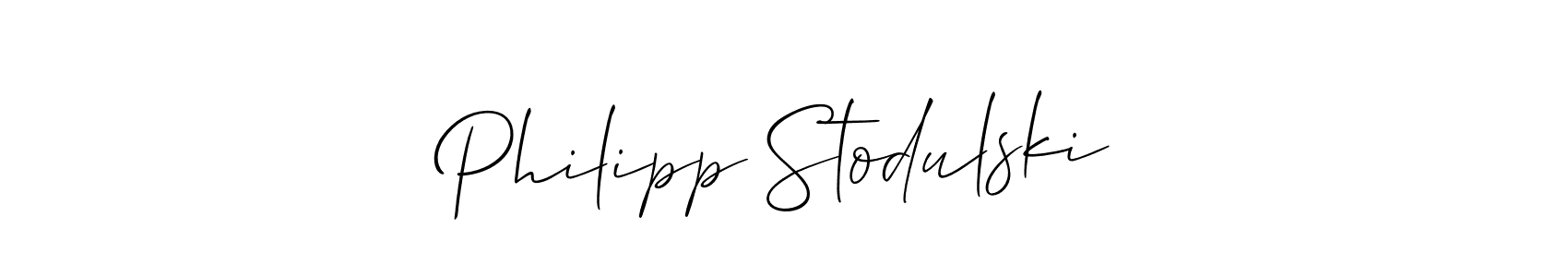 Create a beautiful signature design for name Philipp Stodulski. With this signature (Allison_Script) fonts, you can make a handwritten signature for free. Philipp Stodulski signature style 2 images and pictures png