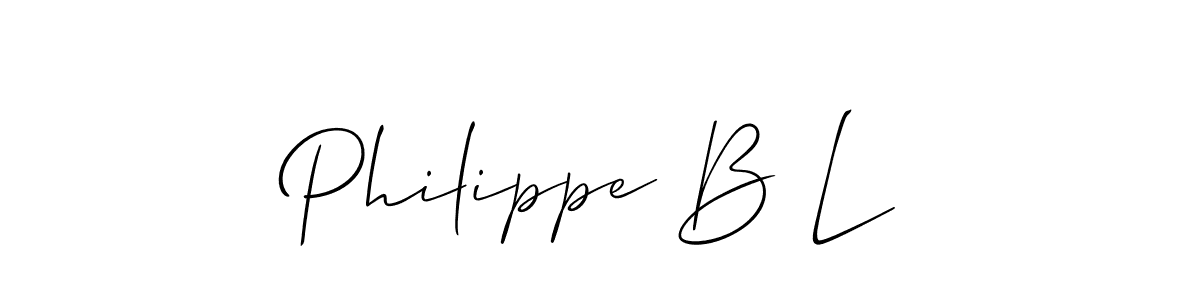 How to make Philippe B L signature? Allison_Script is a professional autograph style. Create handwritten signature for Philippe B L name. Philippe B L signature style 2 images and pictures png