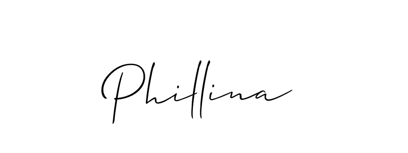 Similarly Allison_Script is the best handwritten signature design. Signature creator online .You can use it as an online autograph creator for name Phillina. Phillina signature style 2 images and pictures png