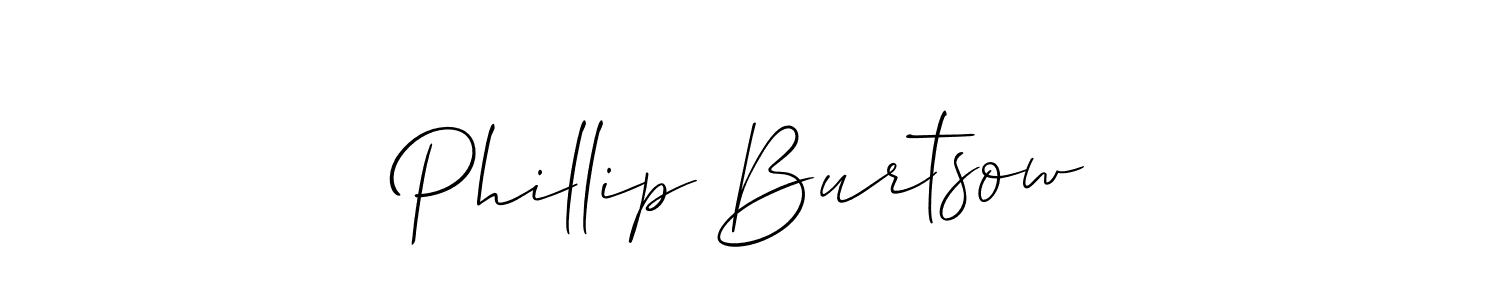 How to make Phillip Burtsow name signature. Use Allison_Script style for creating short signs online. This is the latest handwritten sign. Phillip Burtsow signature style 2 images and pictures png