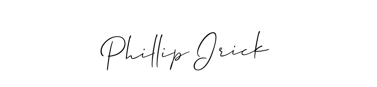 Create a beautiful signature design for name Phillip Irick. With this signature (Allison_Script) fonts, you can make a handwritten signature for free. Phillip Irick signature style 2 images and pictures png