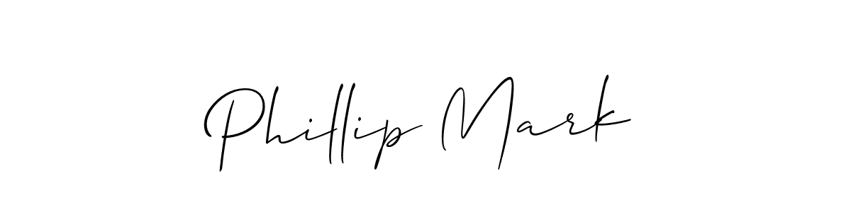 How to make Phillip Mark name signature. Use Allison_Script style for creating short signs online. This is the latest handwritten sign. Phillip Mark signature style 2 images and pictures png