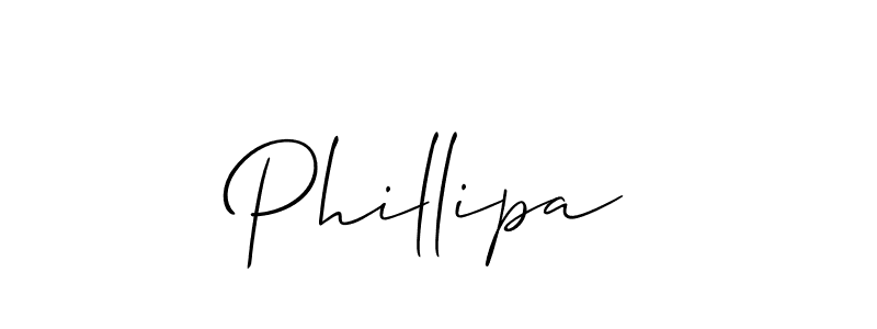 Design your own signature with our free online signature maker. With this signature software, you can create a handwritten (Allison_Script) signature for name Phillipa. Phillipa signature style 2 images and pictures png