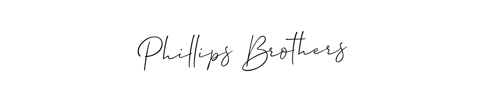 Phillips Brothers stylish signature style. Best Handwritten Sign (Allison_Script) for my name. Handwritten Signature Collection Ideas for my name Phillips Brothers. Phillips Brothers signature style 2 images and pictures png