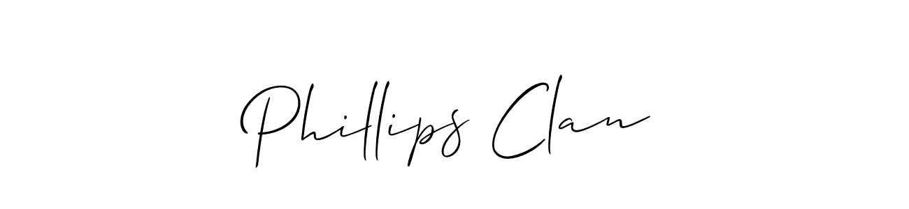 It looks lik you need a new signature style for name Phillips Clan. Design unique handwritten (Allison_Script) signature with our free signature maker in just a few clicks. Phillips Clan signature style 2 images and pictures png