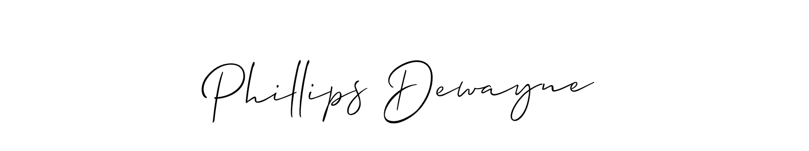 Create a beautiful signature design for name Phillips Dewayne. With this signature (Allison_Script) fonts, you can make a handwritten signature for free. Phillips Dewayne signature style 2 images and pictures png