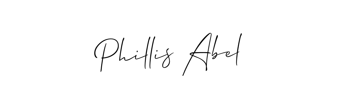Make a beautiful signature design for name Phillis Abel. With this signature (Allison_Script) style, you can create a handwritten signature for free. Phillis Abel signature style 2 images and pictures png
