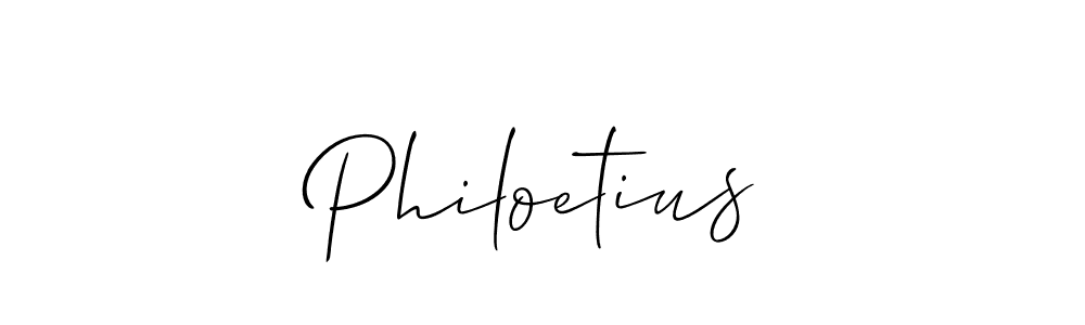 Make a beautiful signature design for name Philoetius. With this signature (Allison_Script) style, you can create a handwritten signature for free. Philoetius signature style 2 images and pictures png