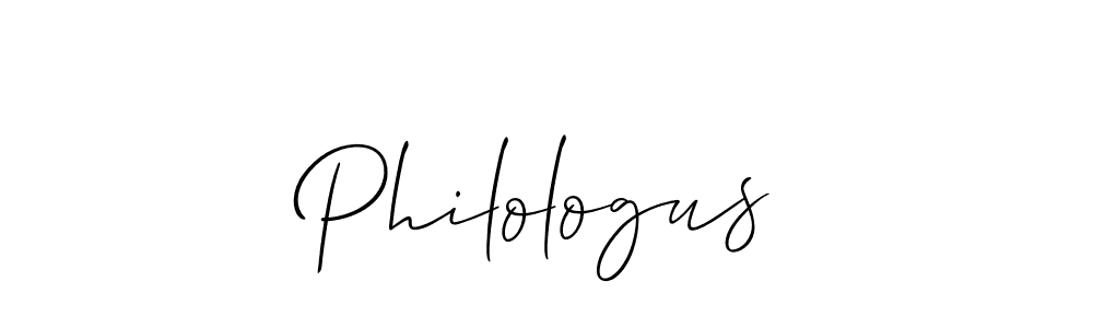 if you are searching for the best signature style for your name Philologus. so please give up your signature search. here we have designed multiple signature styles  using Allison_Script. Philologus signature style 2 images and pictures png