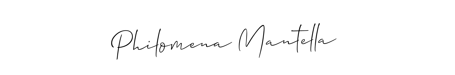 Philomena Mantella stylish signature style. Best Handwritten Sign (Allison_Script) for my name. Handwritten Signature Collection Ideas for my name Philomena Mantella. Philomena Mantella signature style 2 images and pictures png