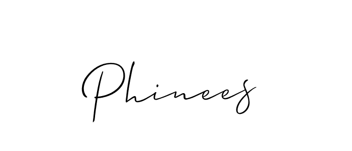 How to make Phinees name signature. Use Allison_Script style for creating short signs online. This is the latest handwritten sign. Phinees signature style 2 images and pictures png