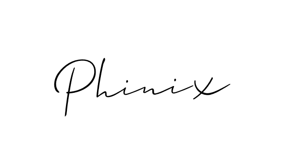 Create a beautiful signature design for name Phinix. With this signature (Allison_Script) fonts, you can make a handwritten signature for free. Phinix signature style 2 images and pictures png