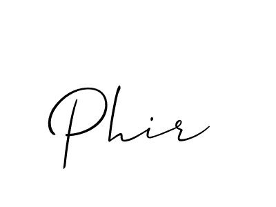 Make a beautiful signature design for name Phir. With this signature (Allison_Script) style, you can create a handwritten signature for free. Phir signature style 2 images and pictures png