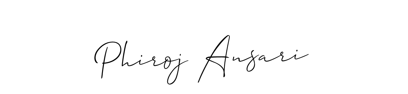 Use a signature maker to create a handwritten signature online. With this signature software, you can design (Allison_Script) your own signature for name Phiroj Ansari. Phiroj Ansari signature style 2 images and pictures png